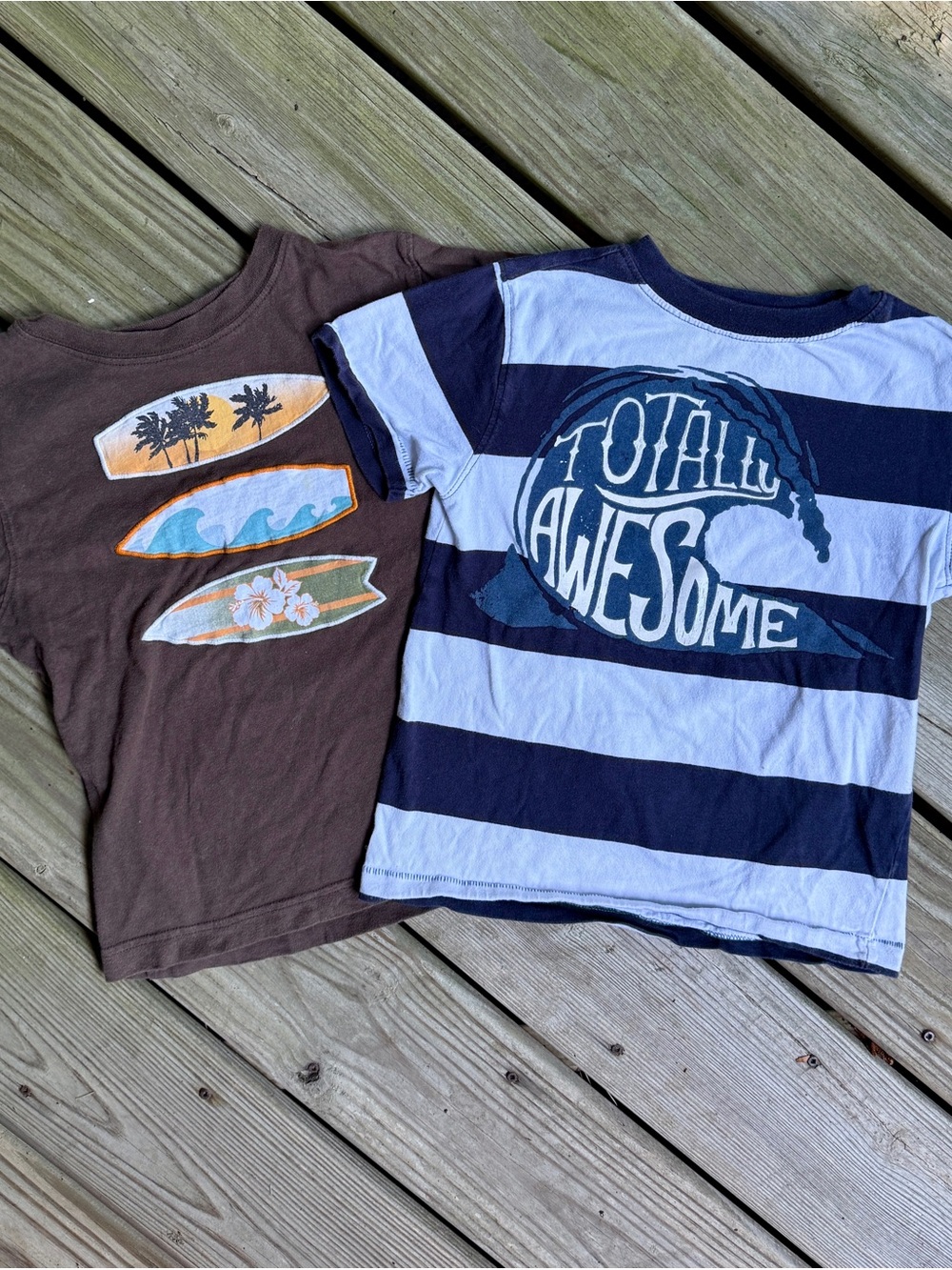 Gymboree Boys Surf T-Shirt Bundle Size 6 Totally Awesome Surfboards 2 Pack
